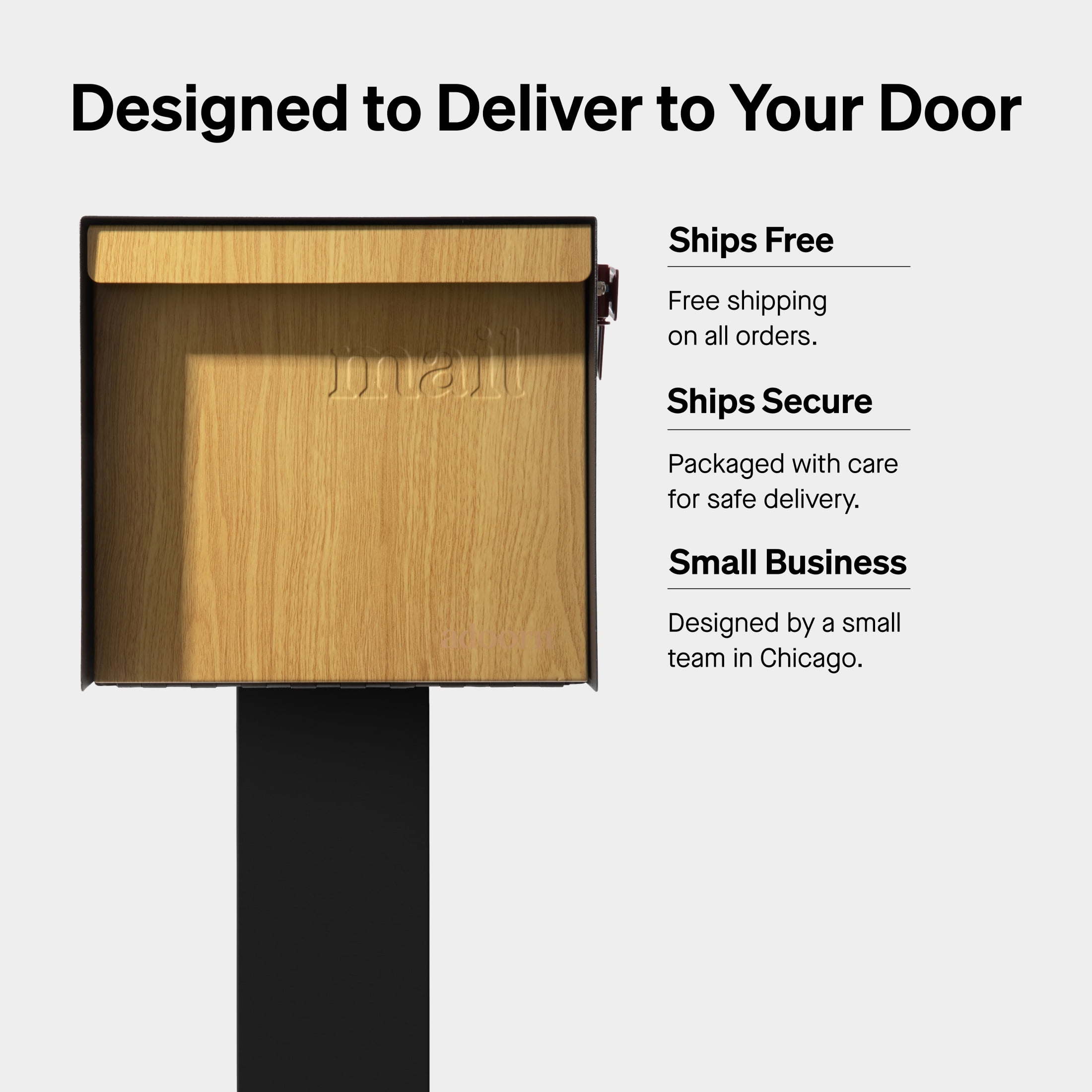 Adoorn Post Mount Mailbox | White Oak