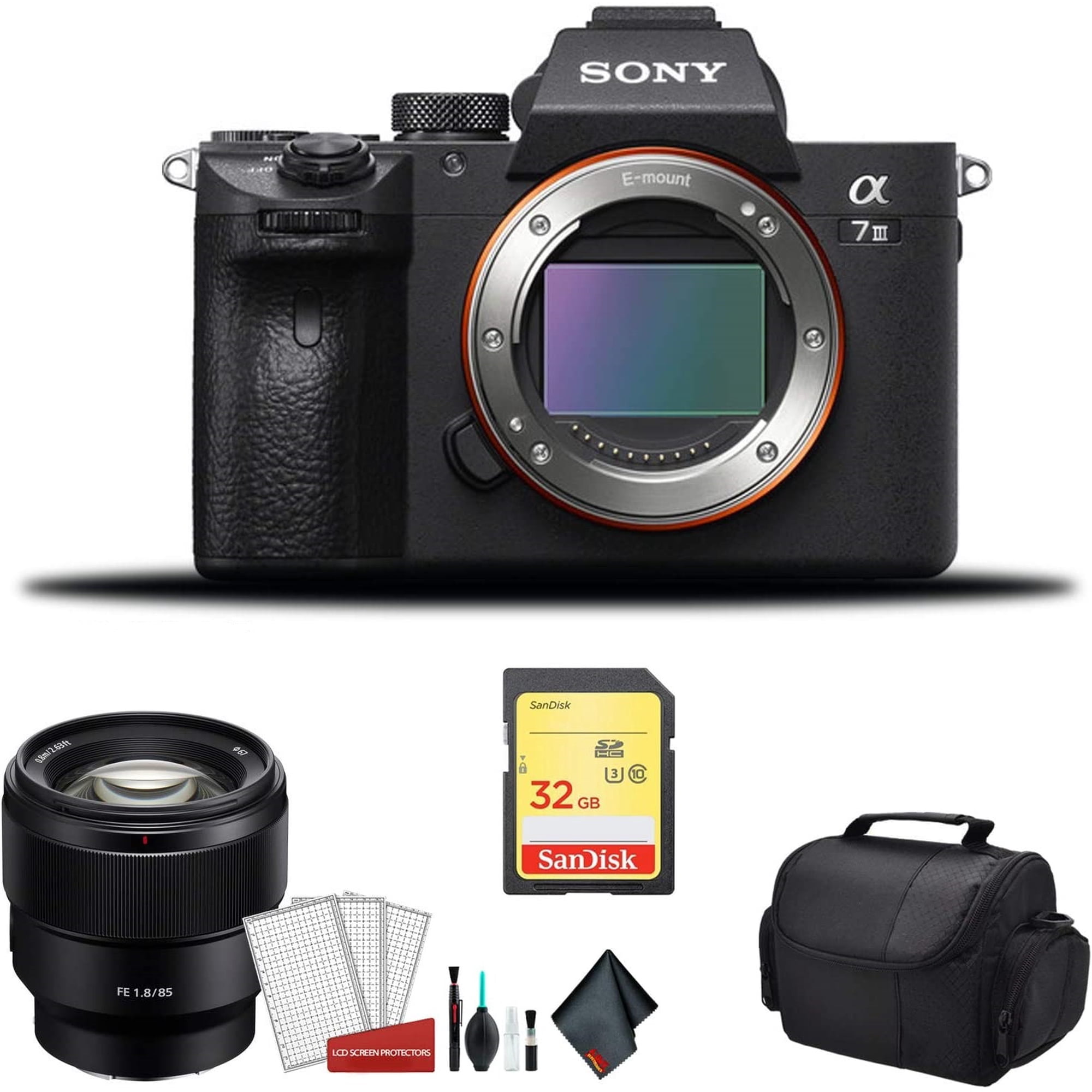 Sony Alpha a7 III Full Frame Mirrorless Digital Camera with Sony FE 85mm F/1.8 Lens & More - Bundle Kit(International Model)
