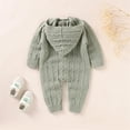 thumbnail image 5 of FNNMNNR Autumn Winter Baby Boys Girls Clothes Warm Knitted Jumpsuit Newborn Romper Clothing Playsuit Light Green 3-6 Months, 5 of 8