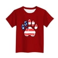 thumbnail image 4 of BRGZLK American Flag Tshirt for Boys Girls 4Th of July USA Flag Paw Print Loose Crew Neck Short Sleeve Independence Day Basic Tees Tops Summer Casual Shirts for 2026 Red B 5-6 Years, 4 of 5