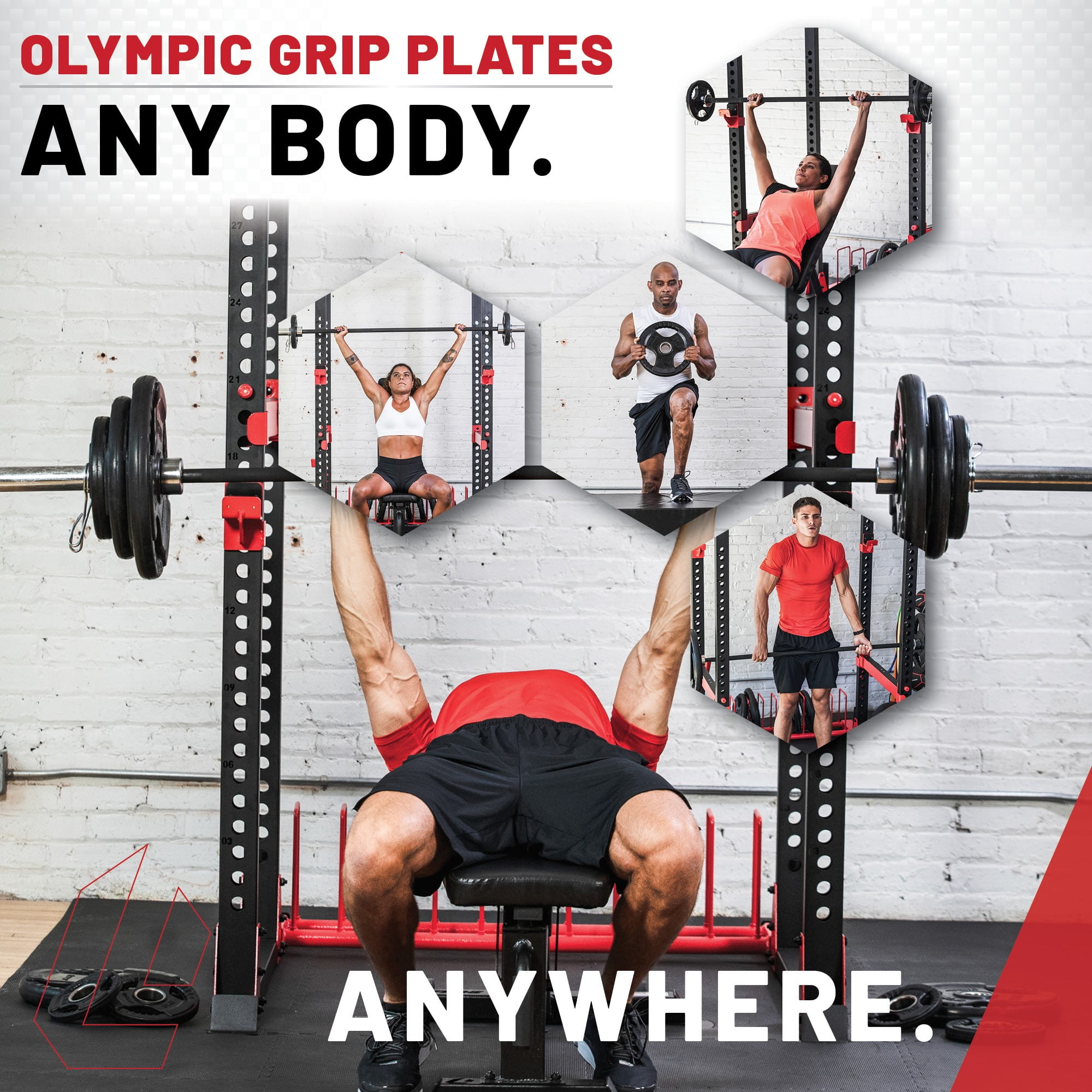 Lifeline Fitness 455 LB Olympic Weight Set - Rubber Coated Weight Plates for Olympic Barbells
