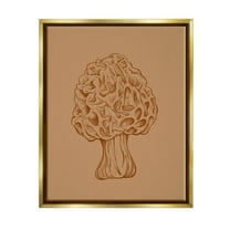 Stupell Industries Organic Mushroom Detailed Study Graphic Art Metallic Gold Floating Framed Canvas Print Wall Art, Design by Ziwei Li