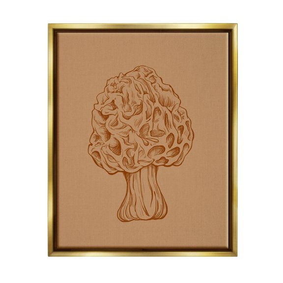 Stupell Industries Organic Mushroom Detailed Study Graphic Art Metallic Gold Floating Framed Canvas Print Wall Art, Design by Ziwei Li