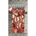 thumbnail image 3 of Ambesonne Gingerbread Man Quilted Bedspread Set 2 Pcs, Sugary Treats, Twin Size, Red Brown White, 3 of 3