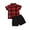Red, variant on LMLYSoH Baby Boys Summer Clothes Set Short Sleeve Red Plaid Lapel Shirt Solid Color Shorts Kids 2Pcs Casual Outfits