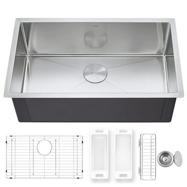 Zuhne 16 Gauge Stainless Steel 30 Inch Modena Bowl Undermount Kitchen Sink