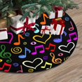 thumbnail image 3 of RYLABLUE Musical Notes Love Xmas Christmas Tree Skirt Stand Mat for Holiday Party Decoration Indoor Outdoor 48 inches, 3 of 3