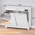 thumbnail image 2 of FANRAL Tilt Out Trash Can Cabinet for 2 Bins,Hidden Recycle Garbage Enclosure with Negative Ion & Ozone Odor Control,Wooden Double Laundry Cabinet for Kitchen Bathroom Laundry Room, 2 of 8