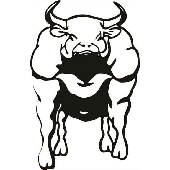 Do It Yourself Wall Decal Sticker Bull Wild Animal Kids Boys Bed Room Size: 12x24"