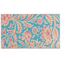 Blue and Pink Pioneer Flower Door Rugs,Washable Non Slip Door Mats Indoor,Decorative Door Mats,Entry Mat Indoor for Entrance,Bedroom,Kitchen,Bathroom,17"x30"