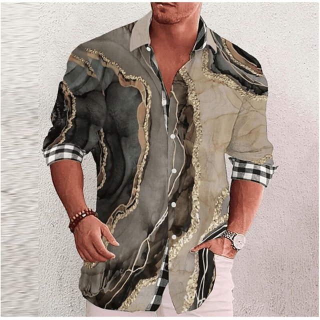 Camisa de diseño nuevo de diseñador , informal, suave, cómoda, sedosa, para hombre, con rombos geométricos, rojo y azul, para hombre