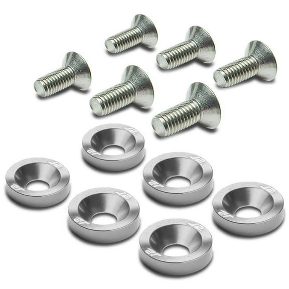 J2 Engineering J2-A-9009-SL Pack of 6 - J2 Engineering Aluminum Fender/Engine Bay/Bumper/Bracket Washer Bolt Kit (Silver)