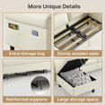 thumbnail image 7 of 106" L-Shaped Sectional Sofa Bed with Movable and Storage Ottoman for Living Room Furniture in Beige, 7 of 7