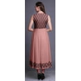 thumbnail image 4 of Bimba Robe Anarkali Col Mandarin Imprimé Saumon Rose pour Femmes Kurta Ethnique Indienne TTG, 4 of 6