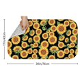 Sunflower Black Pattern Non-Slip Bath Mat, Bedroom Area Mat with Rubber ...
