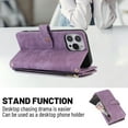 thumbnail image 5 of Dteck for Samsung Galaxy S20 Wallet Case, Magnetic 9 Card Slots Removable Adjustable Crossbody Lanyard Shoulder Strap Wristlet Zipper PU Leather Folio Case,Purple, 5 of 5