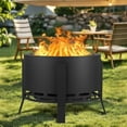 thumbnail image 4 of ChaoLink 26" Smokeless Fire Pit with Ash Tray Base, Wood Burning Firepit with Adjustable Foot & Fire Poker, Portable for BBQ, Bonfire, Camping, 4 of 7