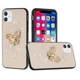 thumbnail image 6 of For Samsung Galaxy S23 FE /Fan Edition Diamonds 3D Bling Sparkly Engraving Hybrid Fashion Ring Stand Cover ,Xpm Phone Case [ Gold Garden Butterflies ], 6 of 6
