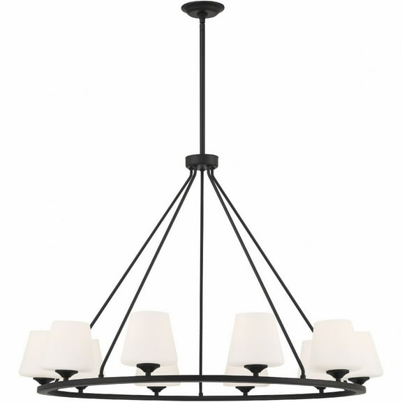 Crystorama Keenan 10 Light Matte Black Chandelier - 42"W x 28"H