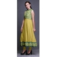 thumbnail image 3 of Bimba Kurtis Indiennes Damassées Jaunes Moyennes pour Femmes, Anarkali Prête à Porter Unie, Robe Imprimée Kurti Indienne X-Small, 3 of 6