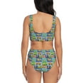 thumbnail image 3 of Rocae Construction Machinery for Bikini Set for Women Two Piece Sexy High Swimsuits Split Crossover Bikini Small, 3 of 9