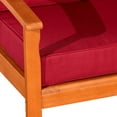 thumbnail image 3 of Oversized Eucalyptus Accent Chair, Outdoor Deep Seat Armchair, Natural Oil Finish, Burgundy Cushions, 3 of 3