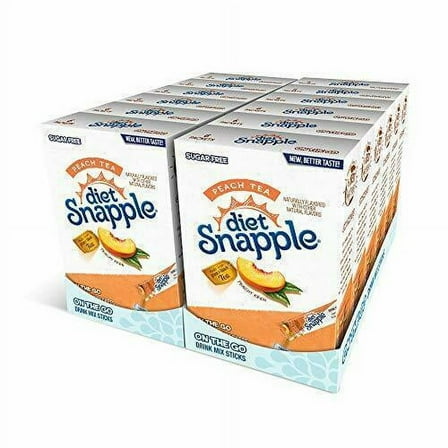Zero Snapple Singles To Go Water Drink Mix Peach Powder Sticks - (Pack of 12)