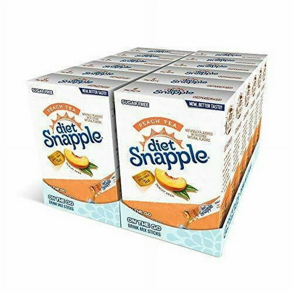 Zero Snapple Singles To Go Water Drink Mix Peach Powder Sticks - (Pack of 12)