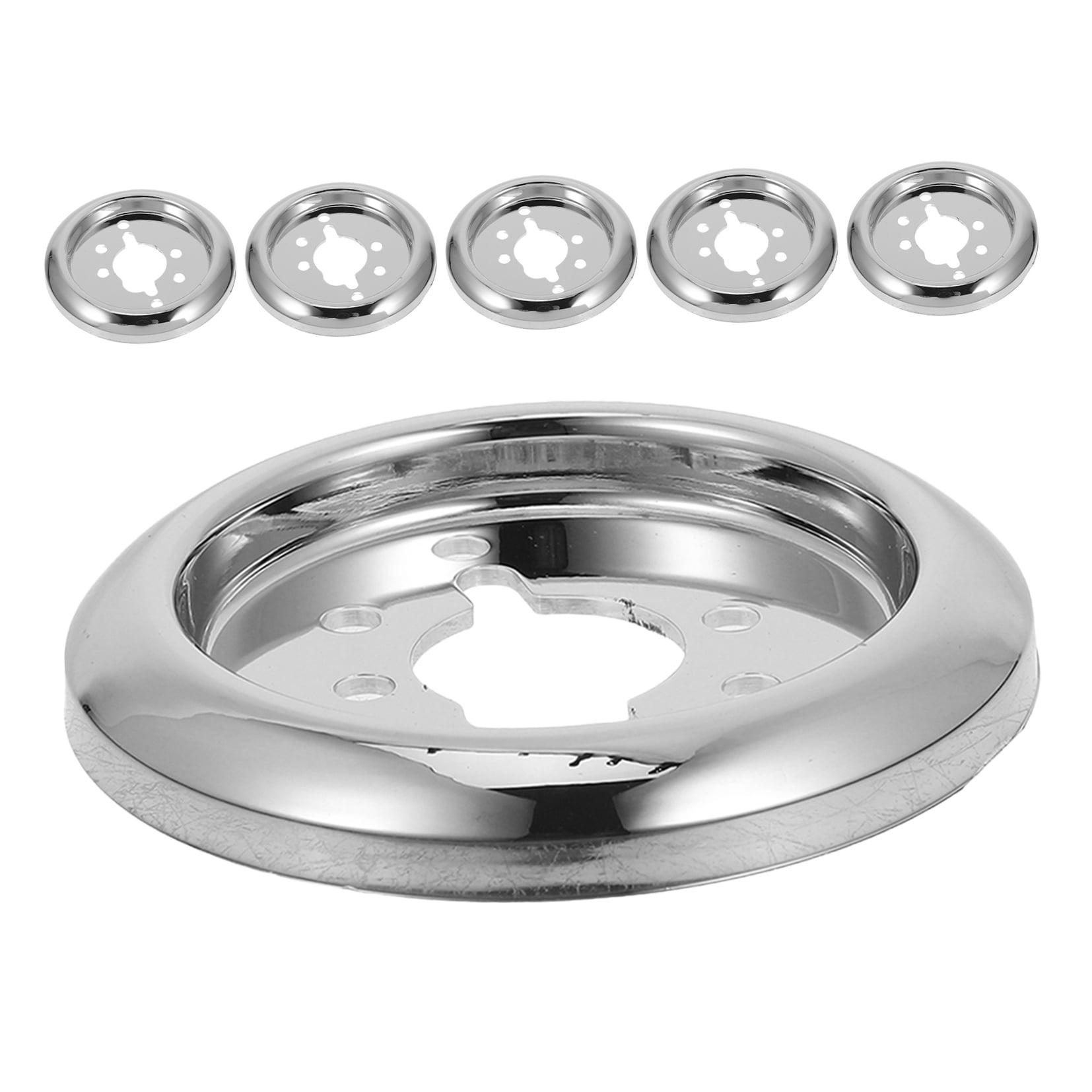 DEEPCRAFF 6Pcs Plated Silver Bbq Grill Control Knob Base Easy Install Replacement for Gas Stove and Oven