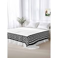 thumbnail image 6 of Black Geometric Flat Sheets Only Queen Size, Soft Breathable Bed Top Sheets for Mattress, Modern Key Greek Design Abstract Art Luxury Bedding Flat Sheets for Home Hotel Bedroom Bed Protection, 6 of 9