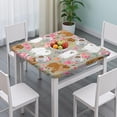 thumbnail image 3 of Pomeranian Dog and Flower Floral Square Fitted Tablecloth with Elastic Edge,Square Table Cover,Washable Elastic Table Cover for Home Kitchen Party Decor 34"x34", 3 of 6