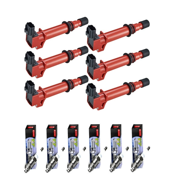 Set of 6 ISA Energy Ignition Coils and 6 Spark Plug Compatible with 2002-2008 Dodge Ram 1500 3.7L V6 Replacement for UF270 C1231