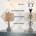 thumbnail image 4 of JONATHAN Y Theodore 21" Rustic Farmhouse Handwoven Water Hyacinth/Resin LED Table Lamp, Brown Wood Finish (Set of 2), JYL4051A-SET2, 4 of 8