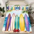 thumbnail image 2 of Erosebridal Cartoon Surfboard Bed Sheets Set Twin Size, Red Crab Bed Sheets Twin, Marine Ocean Twin Sheet Sets, Ultra Soft Room Decoration, 3 Pieces, 2 of 7