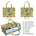 thumbnail image 2 of Large Capacity Tote Bag,Blue Sunflower Pattern Handbag Fashion Luxury Tote Bag,15.7"x13"x 5.1" Inches,Laptop Compatible, 2 of 6