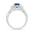 thumbnail image 2 of ANGARA Natural 1.55 ct London Blue Topaz & Diamond Twisted Vine Ring in 14K White Gold for Women (Size-7mm) | November Birthstone Jewelry for Women | London Blue Topaz Ring (Ring Size- 10.5), 2 of 10
