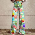 thumbnail image 2 of YUANGUANST Women's Wide Leg Pants Women's Easter Bunny Egg Print Plus Size Wide Leg Pants Business Work Casual Pants, 2 of 4