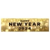 Koyal Wholesale Happy New Year Banner 2024, Gold Hollywood Glamour Theme, Hanging Banner Sign with Glue Dots