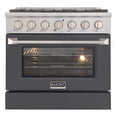 thumbnail image 2 of Pemberly Row 36" 5.2 cu. ft. Propane Gas Range w/ Convection Oven in Cement Gray, 2 of 12