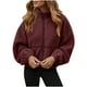 thumbnail image 2 of HongQid Womens Coat Casual Lapel Full Zip Fleece Jacket Long Sleeve Oversized Warm Winter Outwear with Pockets, 2 of 9