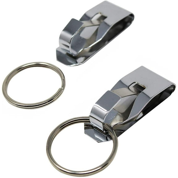 Bulk 25 Pack - Secure Belt Clip Key Holder with Metal Hook & Heavy Duty 1 1/4 Inch Keychain Ring - Metal Key Chain Keeper for ID Badge & Keys or Small Tools - Clips to 1.25" Belts by Specialist ID