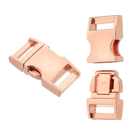 Uxcell 9/16 Inch Quick Side Release Buckle Metal Replacement Clips for Backpack Straps and Dog Collars Rose Golden 2 pack