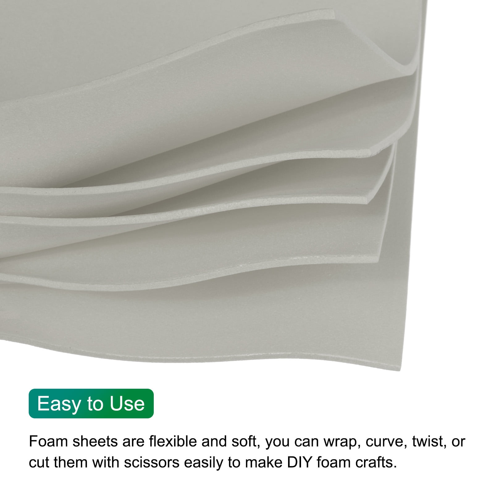 Uxcell EVA Foam Sheets Grey 35.4 Inch x 19.7 Inch 2mm Thick Crafts Foam EVA Sheets for Arts and Crafts 5Pcs