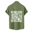 thumbnail image 4 of WREESH Button Up Shirt for Men Short Sleeve Valentine's Day Hawaiian Beach Shirt Fashion Printed Summer Casual Tops Olive Green, 4 of 5