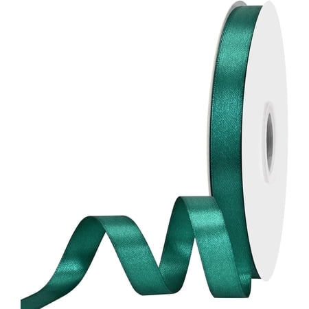 5/8 inch Wide 100 Yards Double Face Teal Satin Ribbon Fabric Ribbon for Gift Wrapping Very Suitable for Weddings Decoration Bouquet Balloons Arts Craft Sewing Hair Bow Invitation