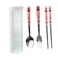thumbnail image 2 of 3 Piece Tableware Utensils Set Spoon Forks Chopsticks Rounded Stainless Steel Flatware Cutlery Set with Transparent Box, 2 of 10