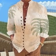thumbnail image 3 of Camisas De Vestir Para Hombre Slim Fit Camisa de manga larga con estampado digital 3D y soporte con botones sueltos para hombre, vacaciones, playa, ocio (Orange, XXL), 3 of 4