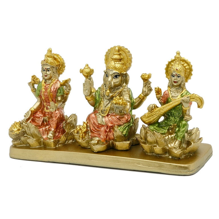 Altar Box Statue with Ganesh, Saraswati and Laxmi Altar Box Statue with Ganesh, Saraswati and Laxmi