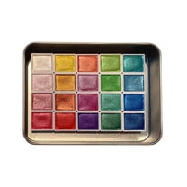 JLFNYA Watercolor Paint Set, 20Glitter Metallic Colors, Pearlescent Water color, Ideal for Beginners and Artists
