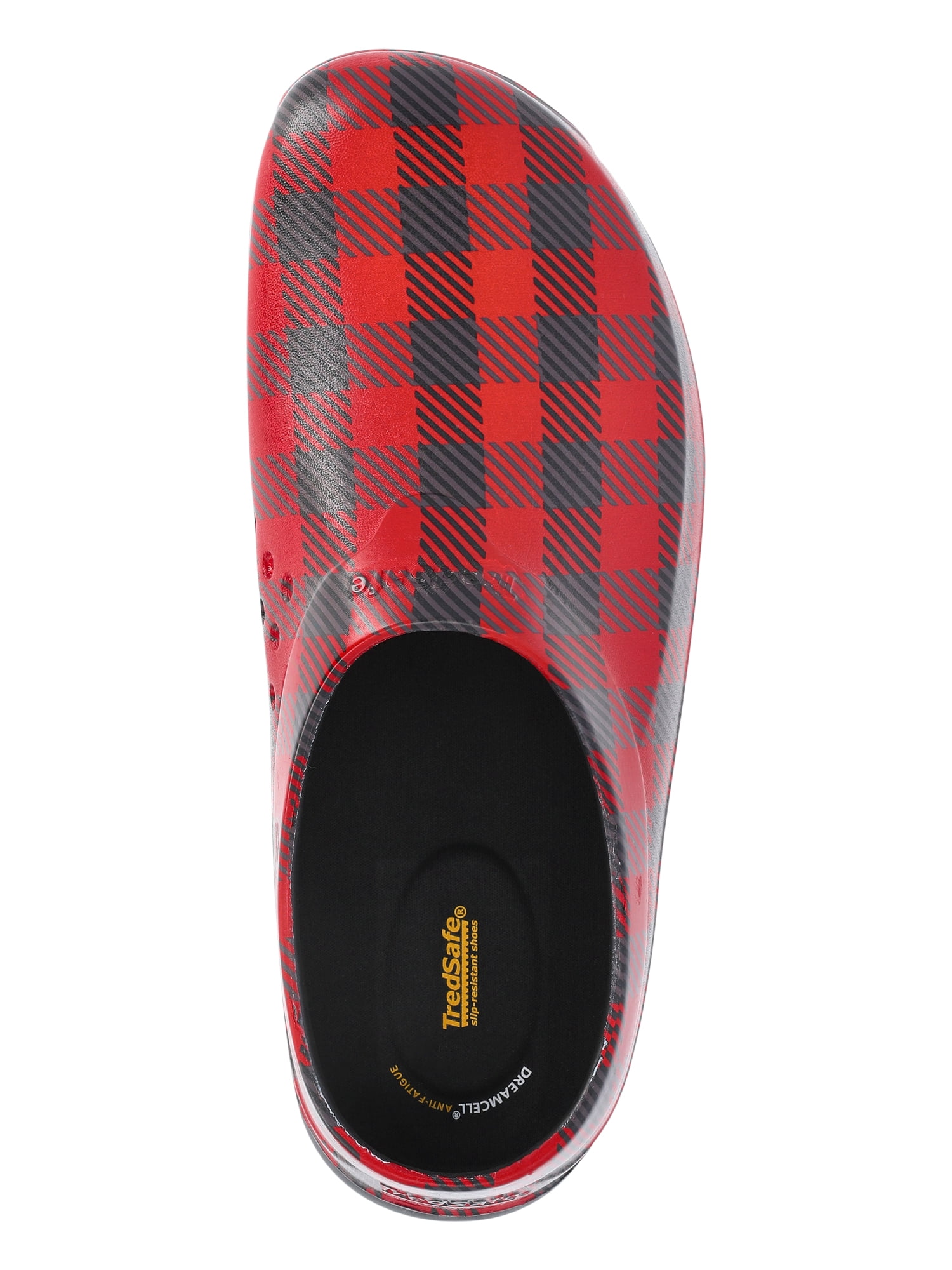 TredSafe Unisex Men’s or Women’s Caspian Slip Resistant Clogs, Buffalo Plaid